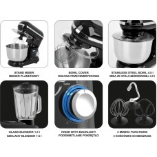 LUND Mixer de masa cu blender de sticla 1000W..